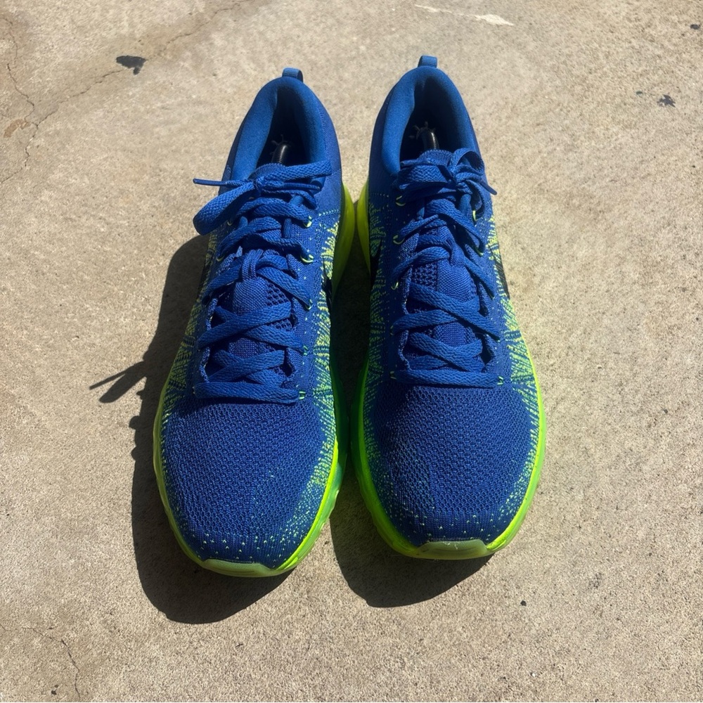 Nike Flyknit Max Royal Electric Green 2014 Size 9.5 Used 620469-400. Amazing Con
